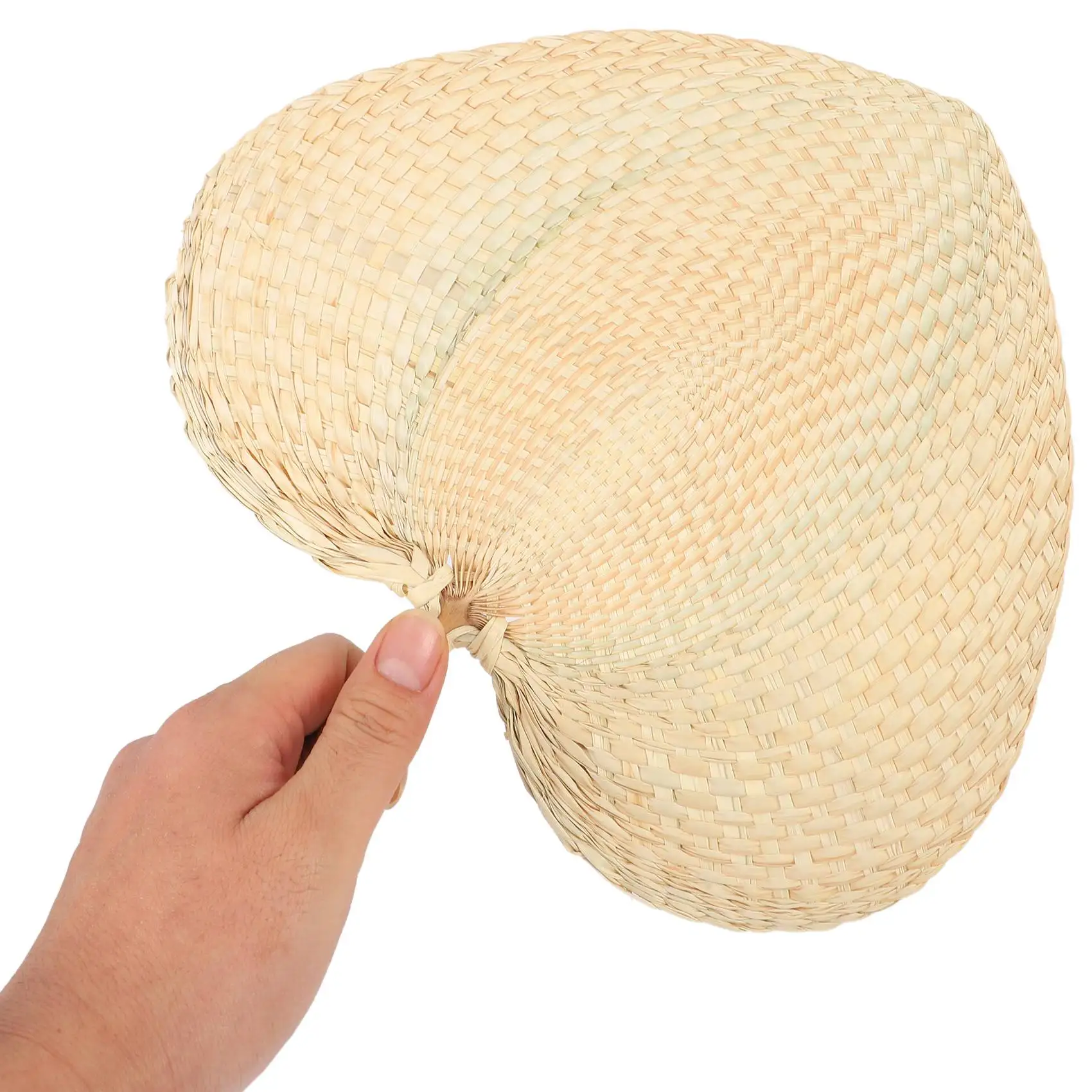 

A23P Cool Baby Mosquito Repellent Fan Summer Manual Straw Hand Fans Palm Leaf