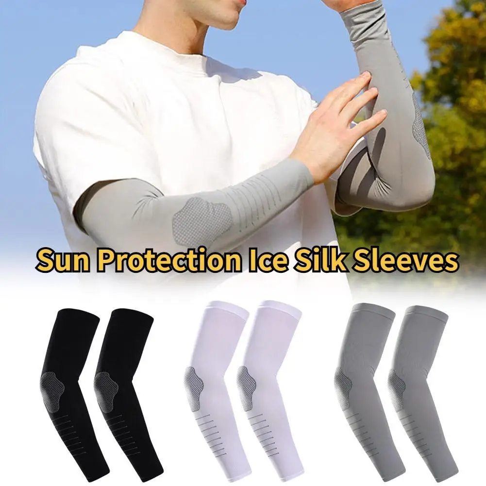 Mountaineering Sun Protection Ice Silk Sleeves Men's Cycling Sports Elastic Arm Guard Summer Sports Quick-drying Sweat-absorbent