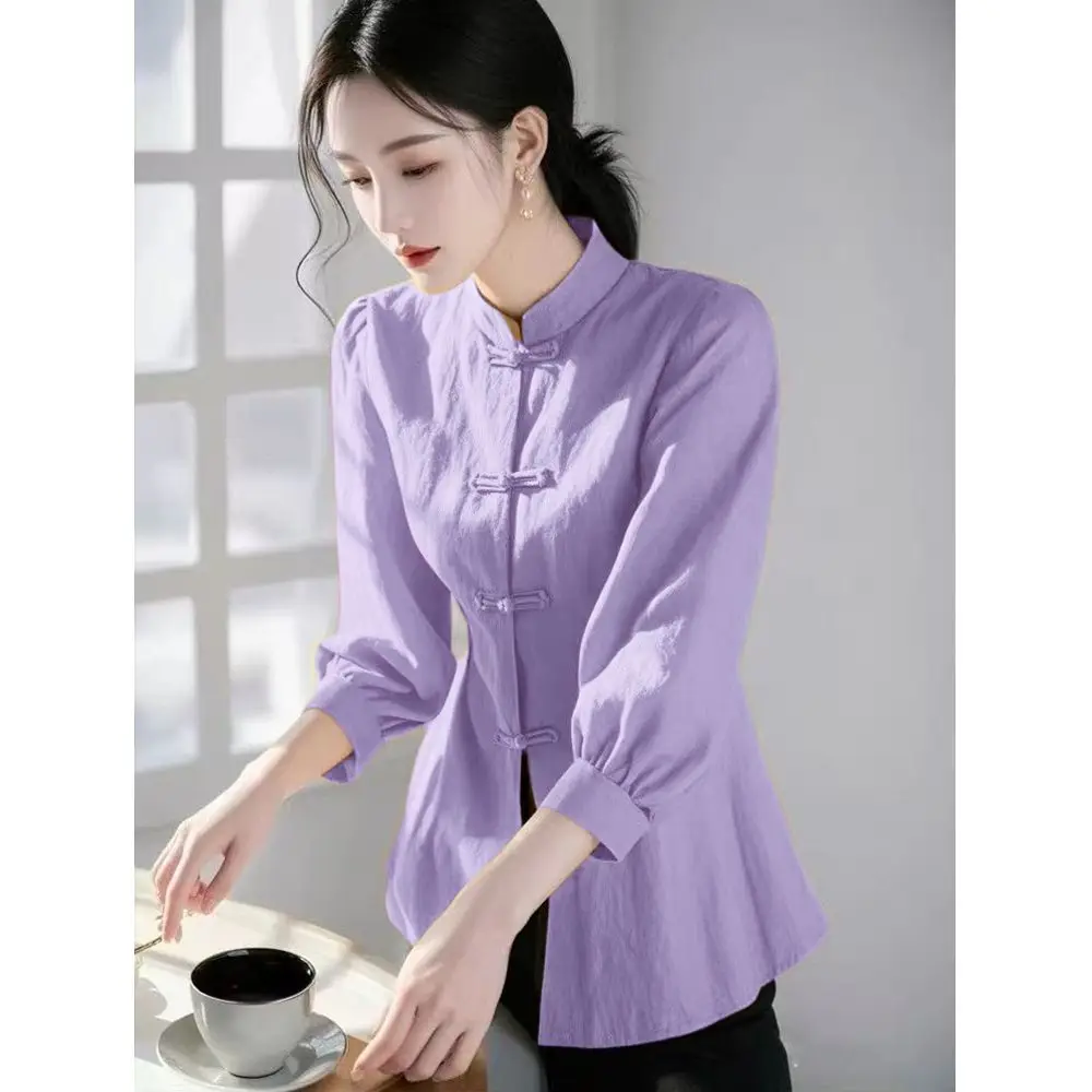 

Ele Chinese Sle Women's irt Slim Fit Versatile ort Sve Design Autumn Spring Faionable Casual Polyester Fiber