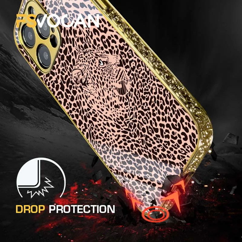 Cheetah Animal Skin Print For iPhone 16 15 14 13 Pro Max Tiger Patten For iPhone 12 11 Pro Max Golden Leopard Cases Phone Cover