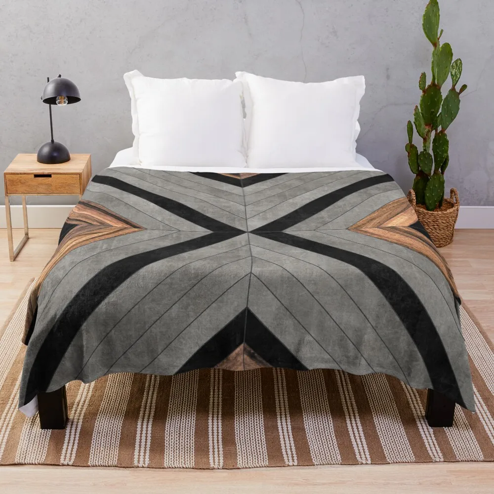 

Urban Tribal Pattern No.2 - Concrete and Wood Throw Blanket Luxurious Soft Fuzzy Blanket for Sofa Bed