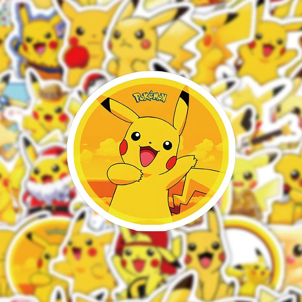 

10/30/60pcs Kawaii Anime Pokemon Pikachu Stickers Decorative Phone Case Laptop Luggage Cute Cartoon Decoration Sticker Packs