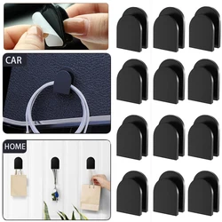 1-12pcs Car Invisible Hook Organizer for USB Cable Earphone Key Storage Rack Self Adhesive Wall Hanger Fastener Clip Manager