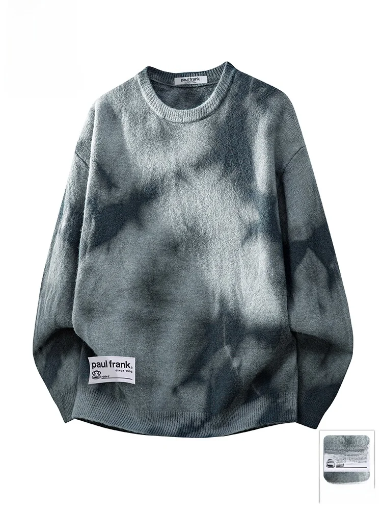 

PaulFrank American Sle Dyed round Ne Knitwear Loose Casual Men's Sweater for Autumn Couple Matching Comfortable Long Sve