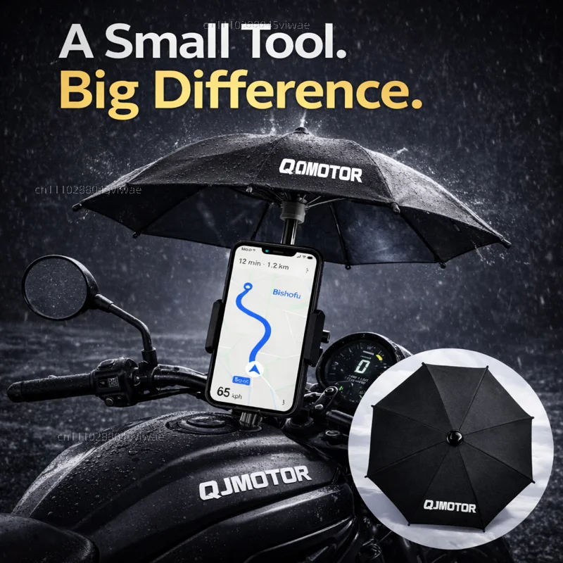 

Держатель для телефона и зонта для мотоцикла QJMOTOR: водонепроницаемый, солнцезащитный, антибликовый, дождезащитный, крепление на руль для GPS