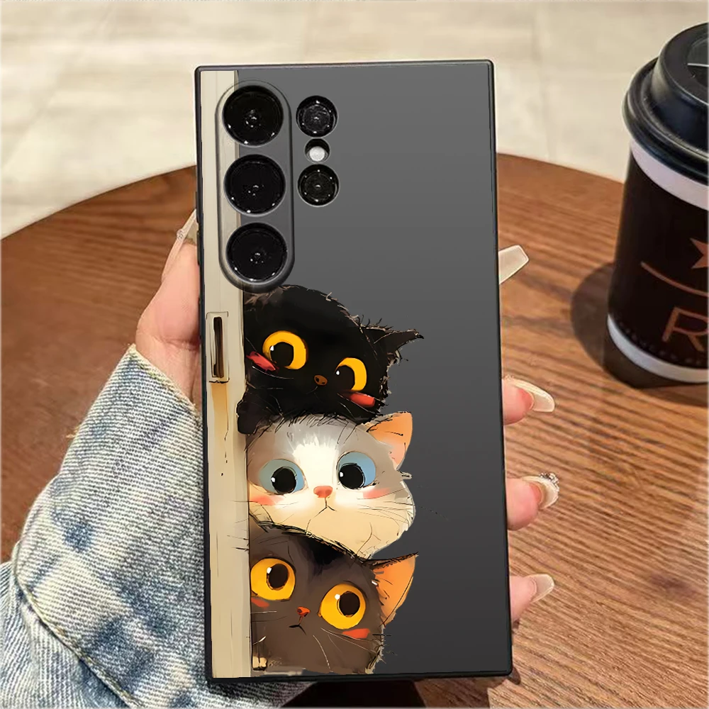 Three Little Kittens Silicone Case For Samsung Galaxy S25 S24 S23 S22 S21Ultra FE A35/A54/A55/A34 5G