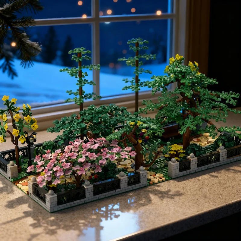 

Конструктор MOC «Модульный парк» с деревьями и городским пейзажем, 2083 детали, коллекционная модель для взрослых, премиум-класса, для демонстрации и подарка
