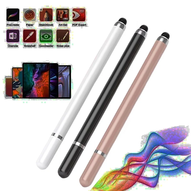 2-In-1 Universal Stylus Pen For Touch Screens Tablet Pen Stylus Pencil For iPad/iPhone/Tablets/Android Capacitive Touch Screen