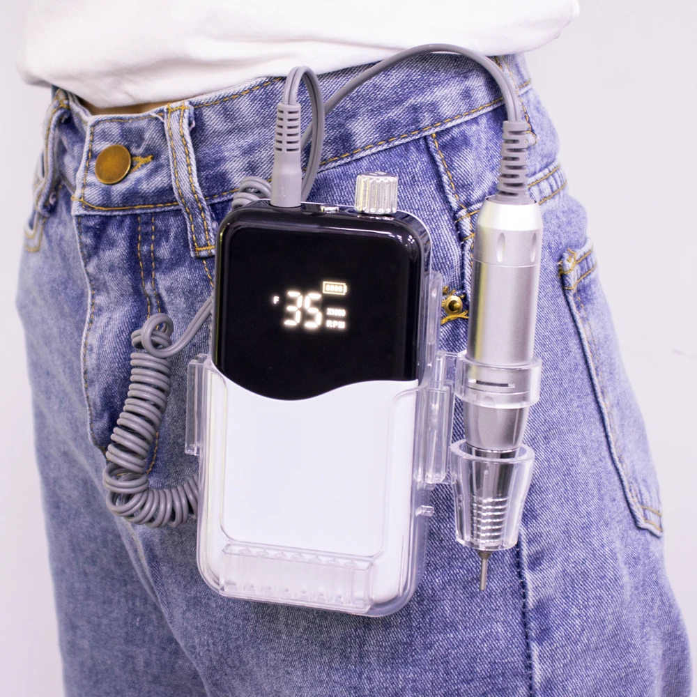 ماكينة حفر أظافر كهربائية محمولة ذكية للغاية لتجميل الأظافر مع مجموعة لقمة مثقاب الأظافر