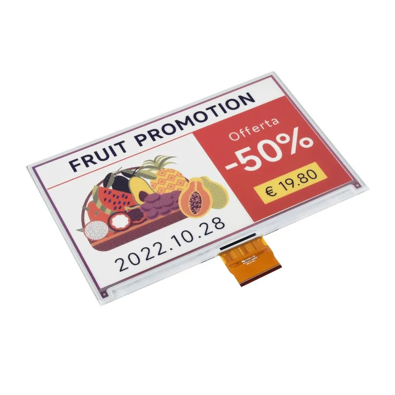 7.3inch ACeP 7-Color e-Paper E-Ink Raw Display, 800×480 Pixels