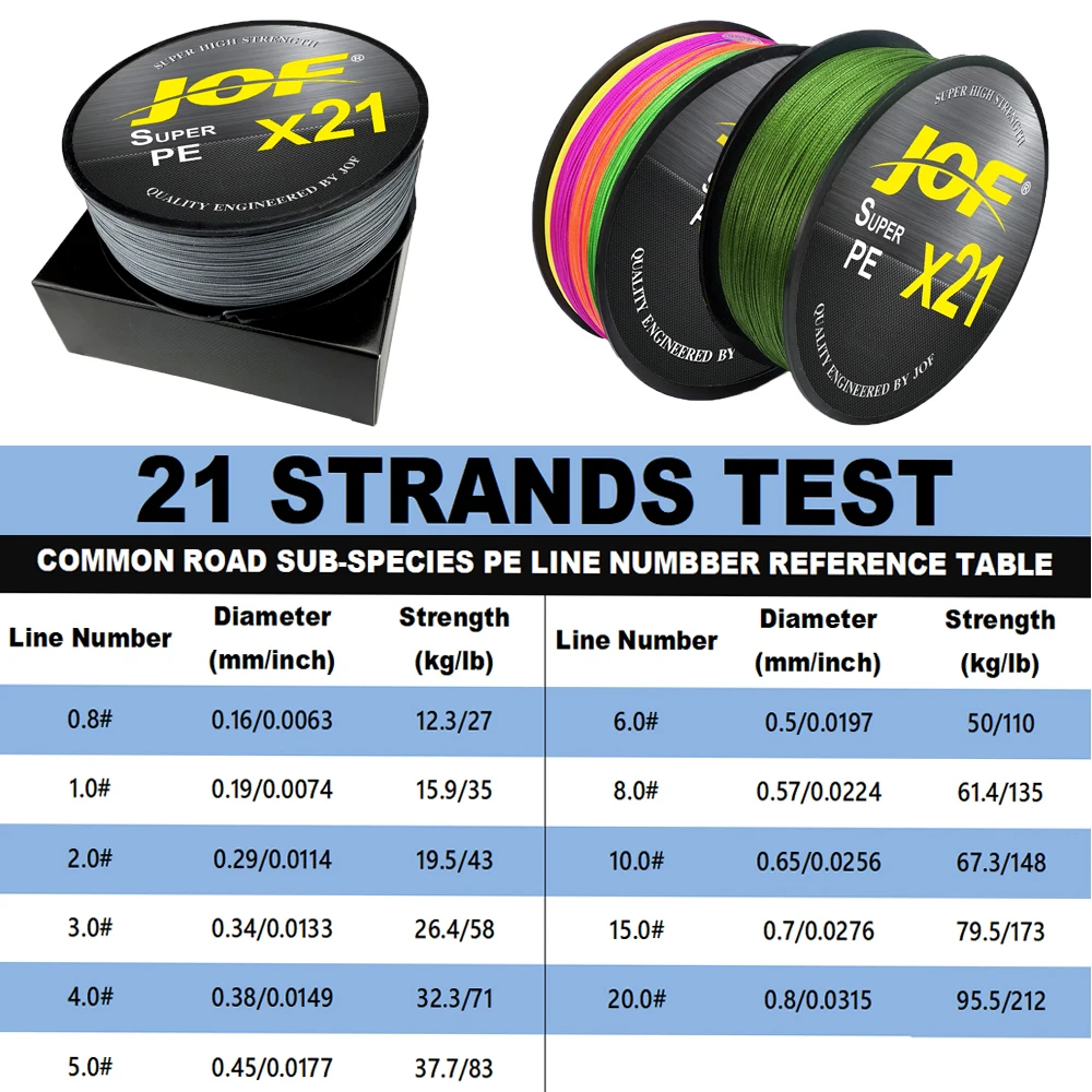 JOF 21 Strands Braided Fishing - Saltwater Line ulasan dan harga