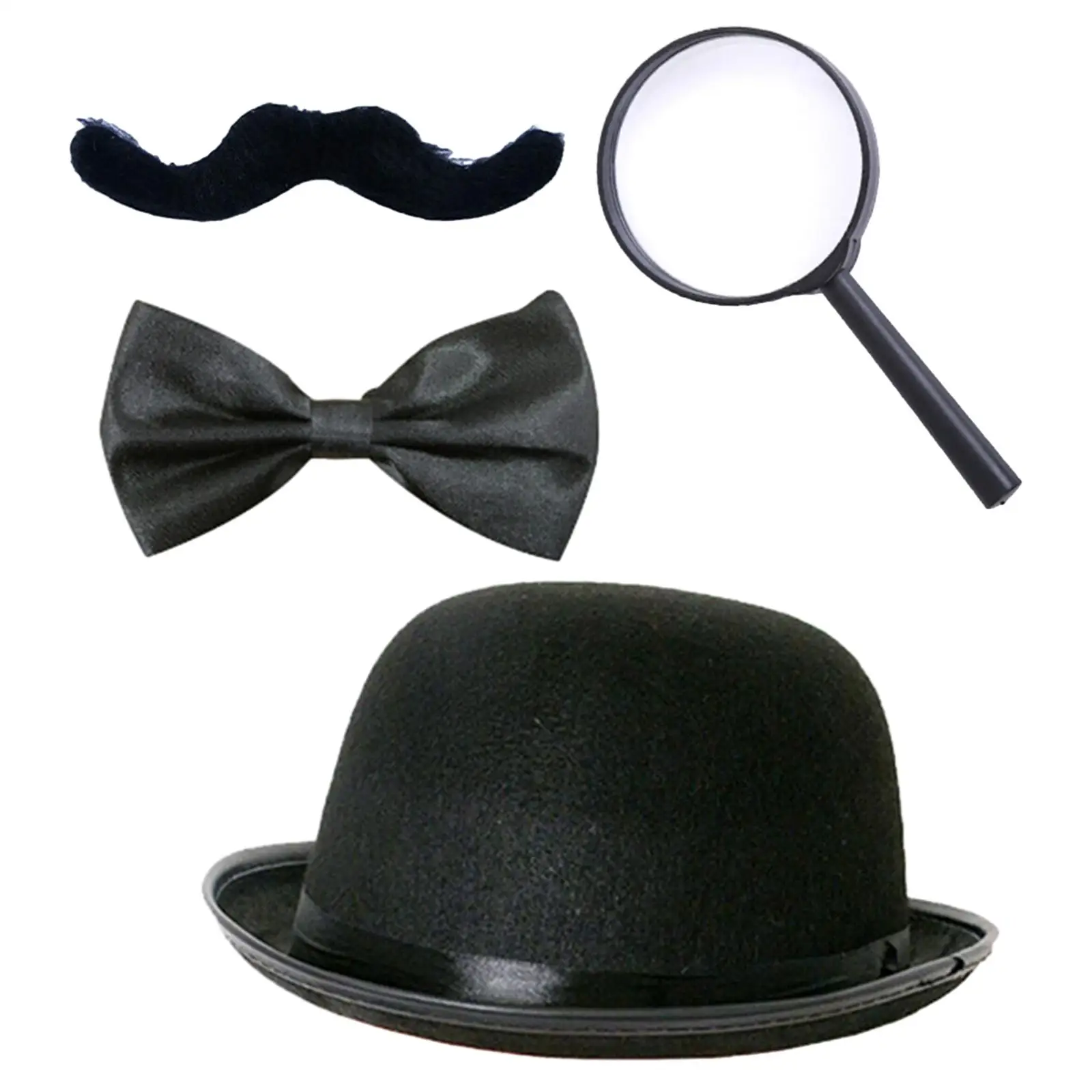 Beard Bow Tie Hat Magnifying Glass Creative Lightweight Magician Costume Set