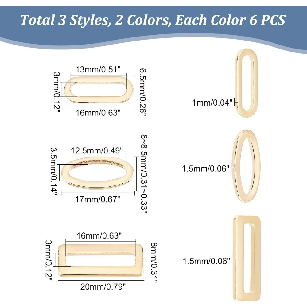 Anneaux de liaison en acier inoxydable 304, 36 pièces, 2 couleurs, 3 styles, connecteurs rectangulaires/ovales pour bracelet
