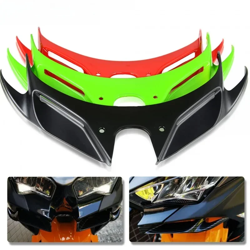 Motorcycle Carbon Front Fairing Pneumatic Winglets Tip Wing Protector Shell ABS Plastic Cover For Kawasaki Ninja 400 2018 2019