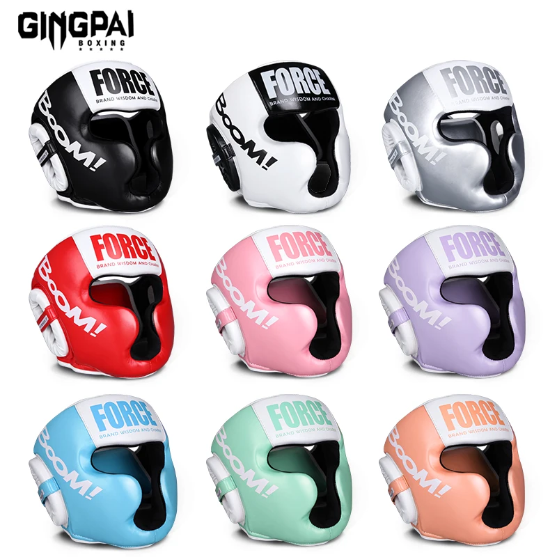 Full-Covered Thickened Boxing Helmet Men Women Adult Karate Muay Thai Training Head Protector Gym Equipment Taekwondo Head Guard