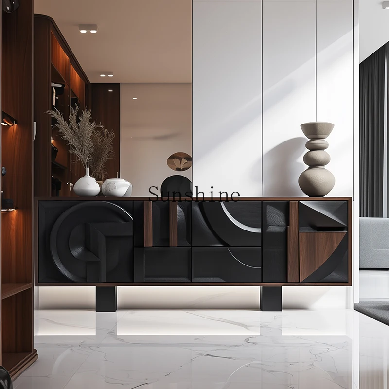 

Italian high-end TV cabinet with drawer design decoration personality all solid wood storage storage