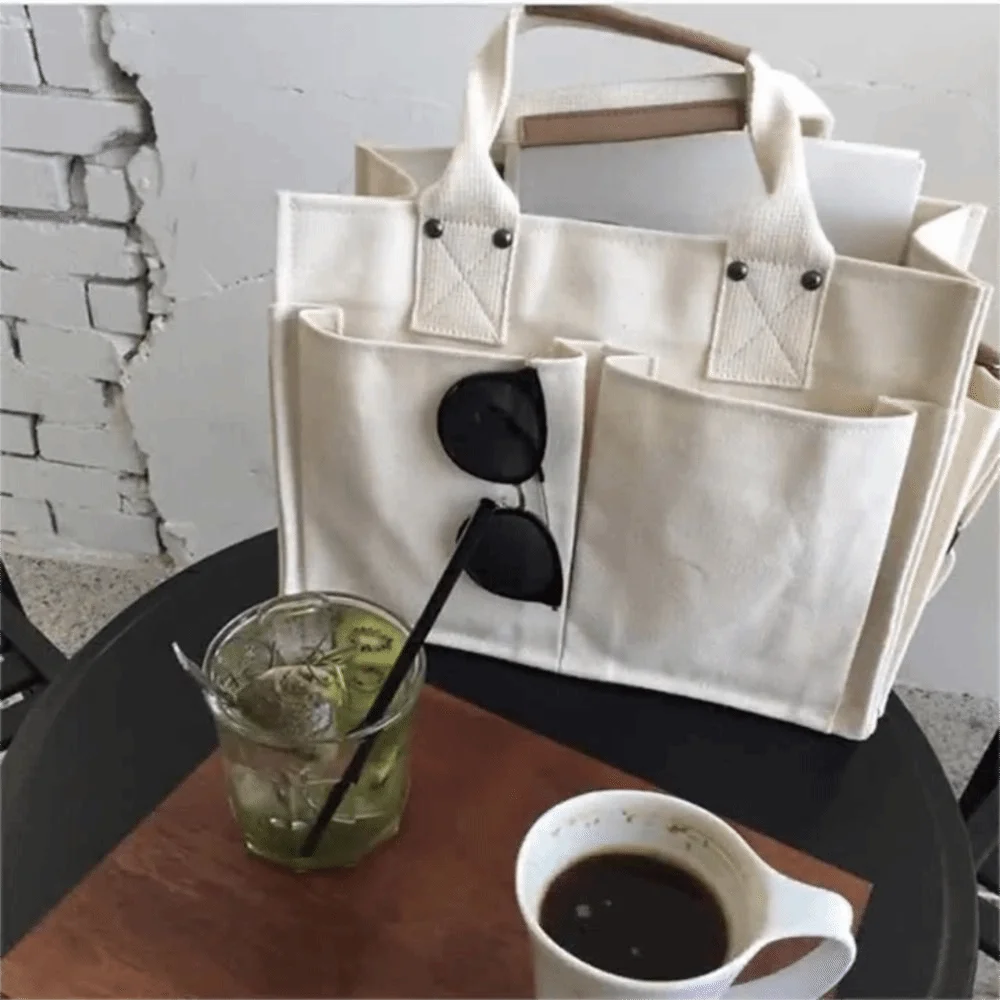 

Waterproof Nylon Stylish Handbags With Handle With Pockets Large Tote Bag Vintage Style Large Capacity Crossbody Bags Commuting