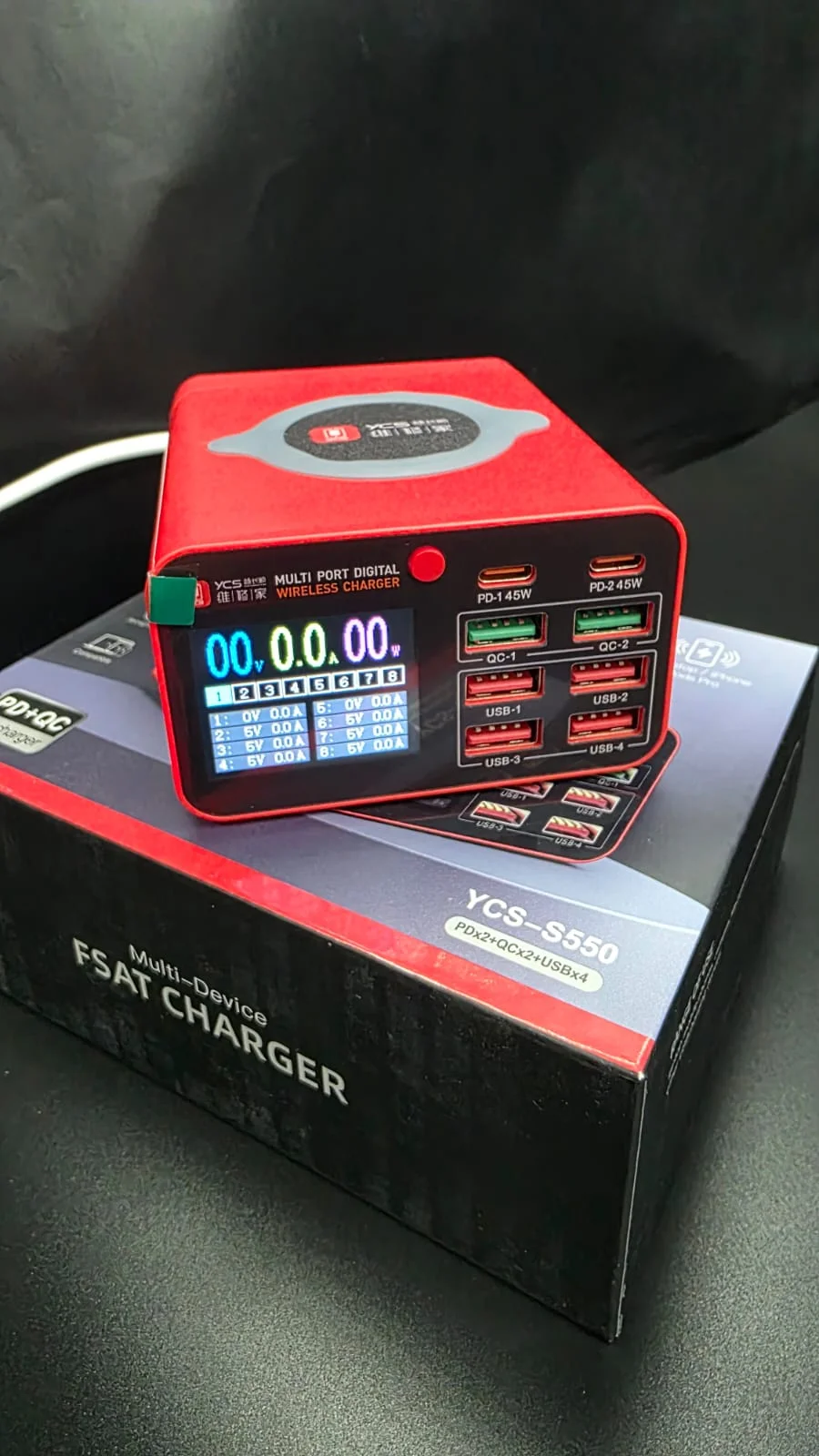 

YCS multi-port charger desktop fast charging 80W-140W color screen smart phone tablet computer laptop charging