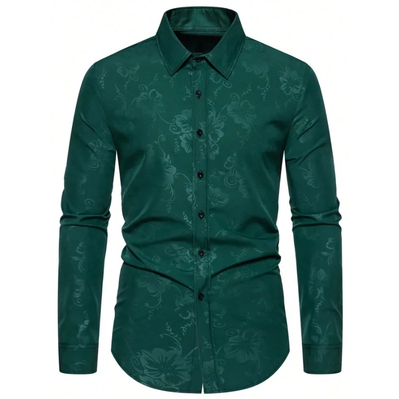 2025 Men New Shirts Fashion Printed Men's Long Sleeve Four Season Casual Streetwear Male Elastic Shirt - Image 4