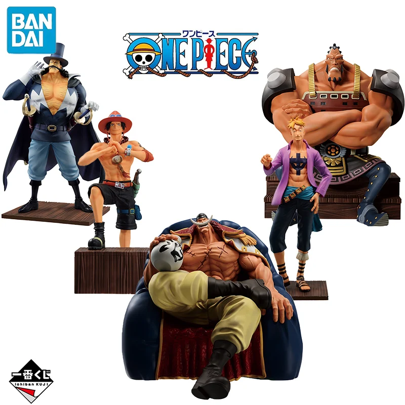 

BANDAI Ichiban KUJI One Piece Whitebeard Pirates Edward Newgate Portgas D Ace Marco Jozu Vista PVC Anime Action Figures Model