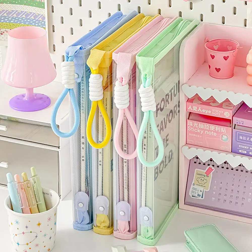 A4 กระเป๋าซิปกระเป๋าแฟ้มโฟลเดอร์ขนาดใหญ่ความจุซิปกระเป๋าโปร่งใสแฟ้มโฟลเดอร์อุปกรณ์สํานักงานโรงเรียน Desk Organizer