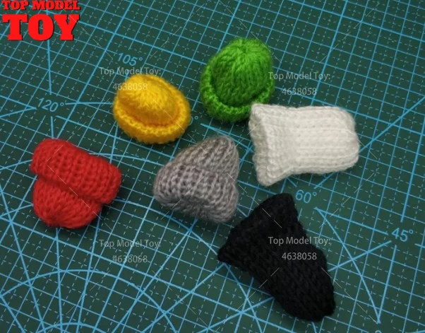 1/12 Scale Duck Tongue Cap Fashion Knitted Yarn Hat Round Beach Hat Model for 6\'\' Female Male Soldier Action Figure Body Dolls