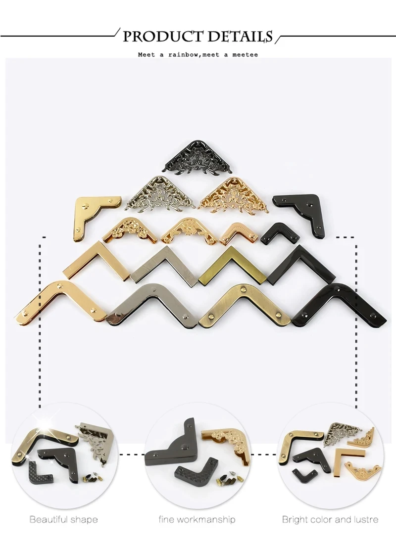 5/10 Stück Deepeel 25/35/40/45/54 mm Handtasche Kantenschutz Schnallen Gepäck Taschen Ecke Dekor Metallverschlüsse DIY Hardware Zubehör – Detail 6