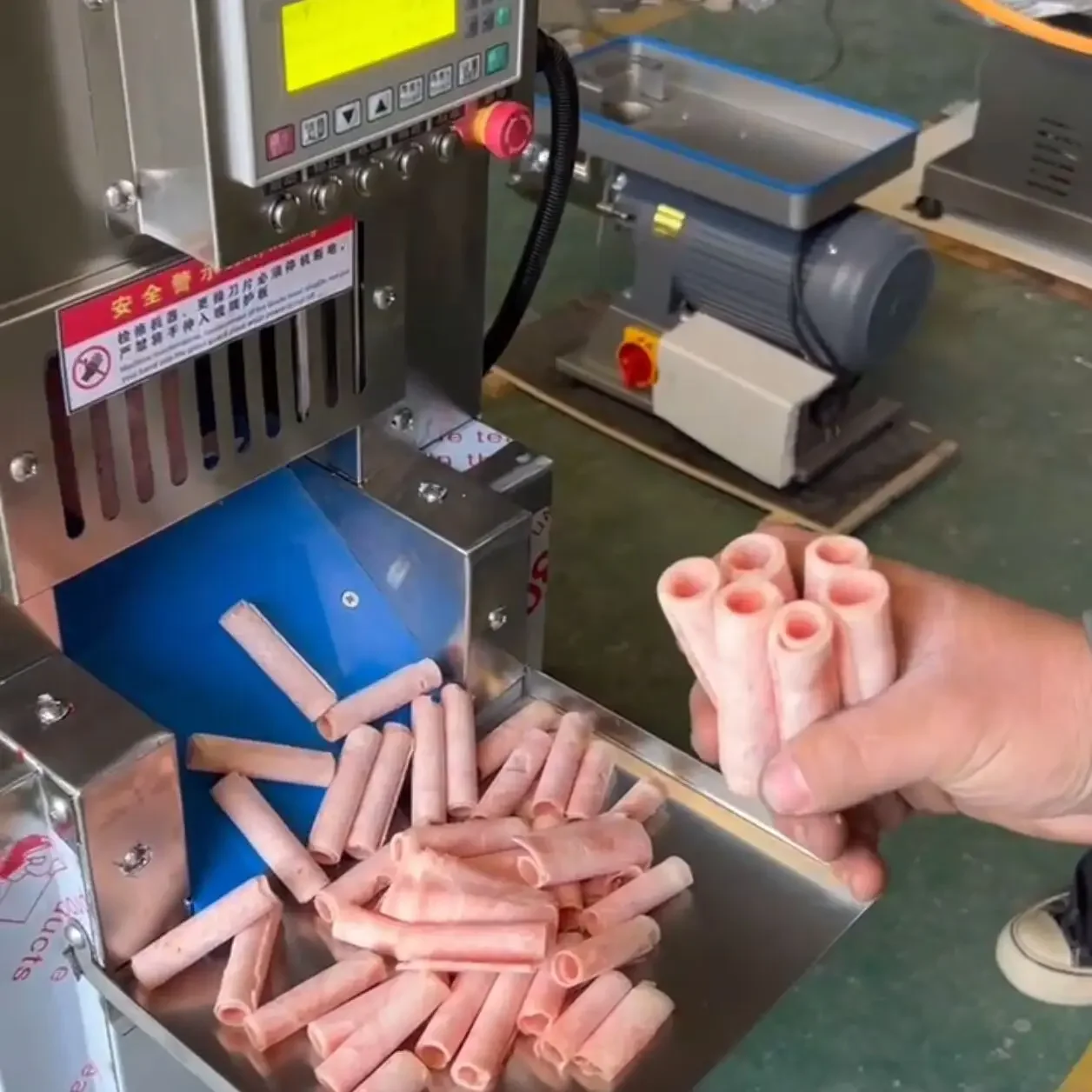 

110V 220V CNC Commercial Single Roll Stainless Steel Automatic Beef Mutton Bacon Slicer Frozen Lamb Meat Roll Cutting Slicer