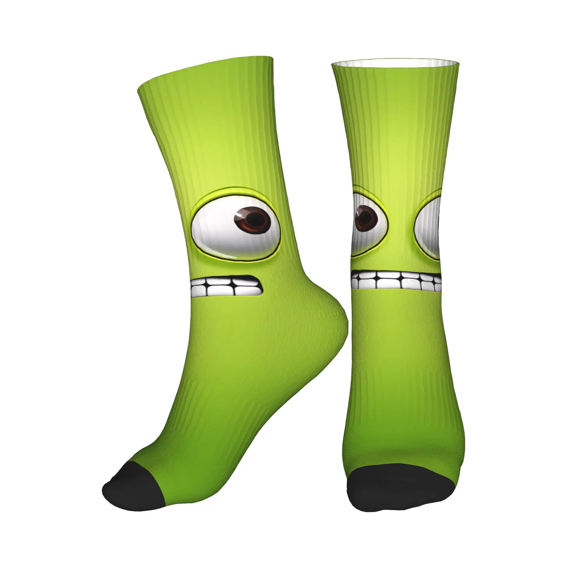 Women Men Socks Cartoon Face Meme With Two Eyes  Stockings Winter Elegant Breathable Socks Design Skateboard Anti Skid Socks