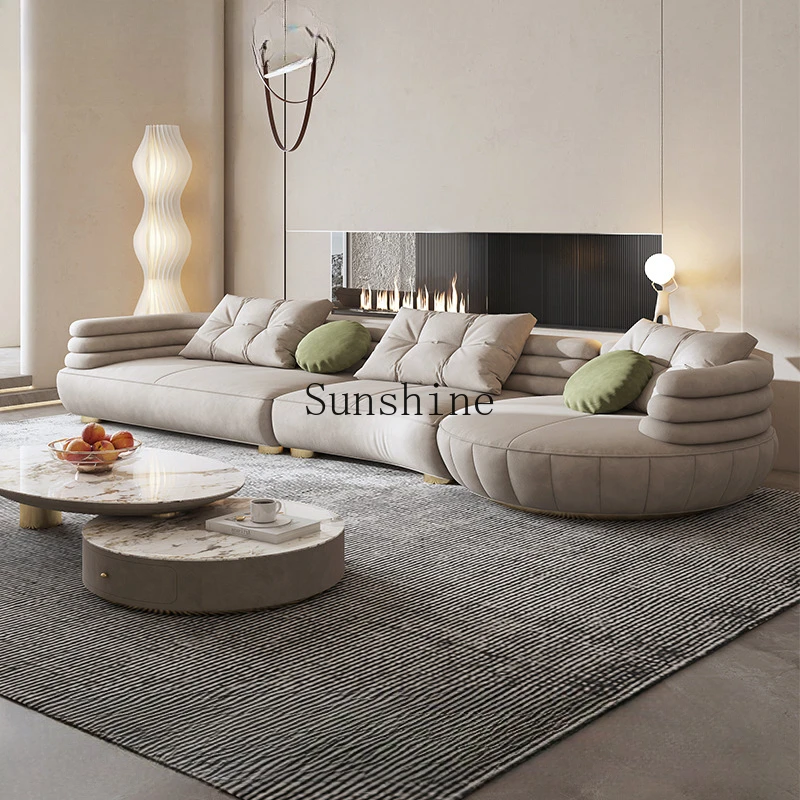 

Italian minimalist sofa large apartment fabric sofa living room curved corner sofa