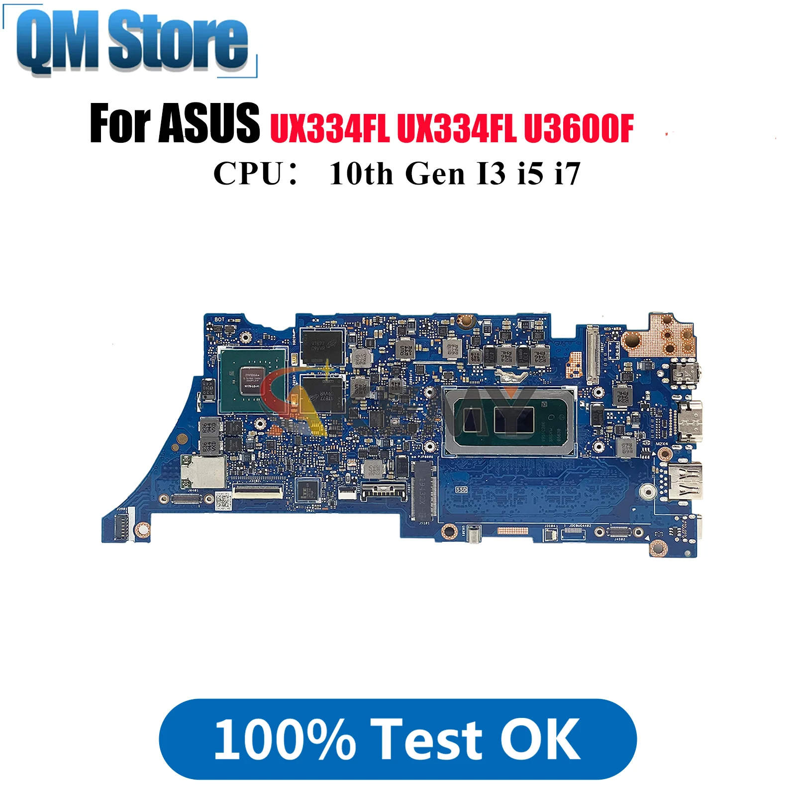 

UX334FL Laptop Motherboard For ASUS ZenBook UX334FL UX463FL U4600F UX334F U3600F Mainboard With 10th Gen I3 i5 i7 100% tests OK