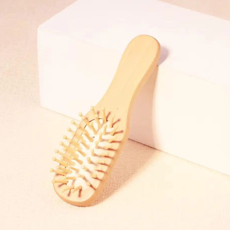 

Compact and portable natural green wooden airbag comb, anti-static head massage comb Special for real hair wigs