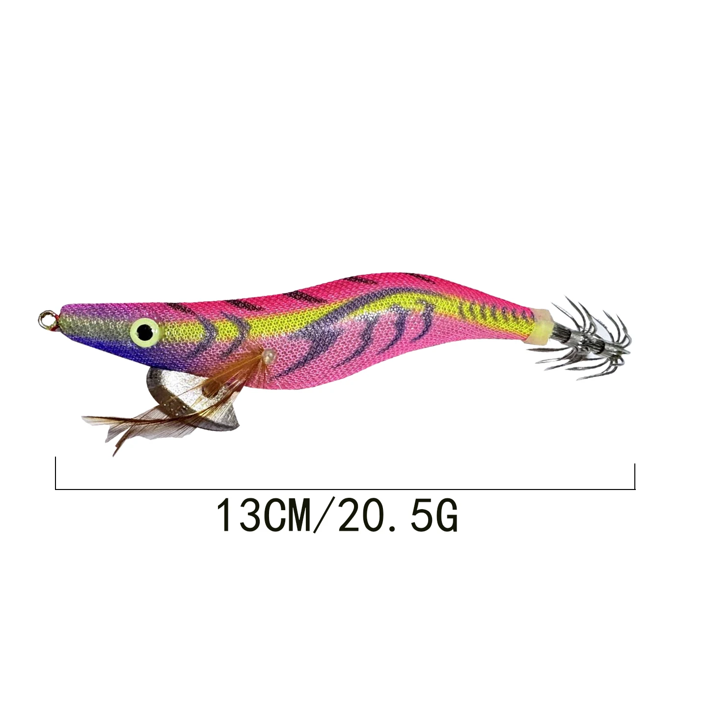 13 سم 20.5 جرام خطاف تهزهز الحبار المضيء 3.5 #   طُعم الروبيان الخشبي للأشعة فوق البنفسجية طُعم القفز EGI لحبار الأخطبوط الحبار #6