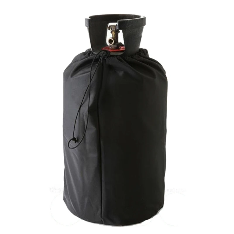 31x59cm Gas Bottle Cover Oxford Cloth Black Propane Tank Cover Outdoor Waterproof UV Resistant Dustproof Propane Can Bag