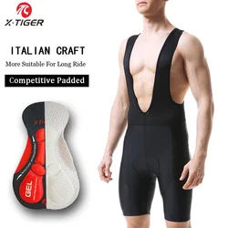 X-TIGER Men's Cycling Shorts 5D Coolmax Gel Pad Pro Lycra MTB Road Bicycle Shorts Breathable Mountain Biking Bibs Shorts