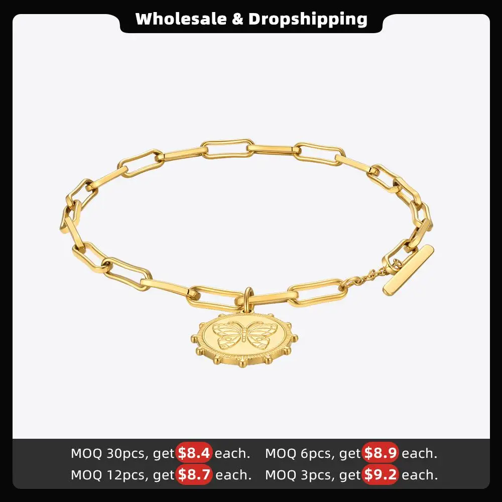 ENFASHION Butterfly Bracelets Pulseras Trending Products Gold Color Bracelet Femme Stainless Steel Fashion Jewelry Gift B212243