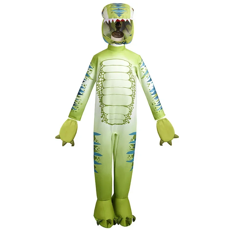 Halloween Dinosaur Costum for Kids Tyrannosaurus Rex Cosplay Costumes Boys Carnival Party Jumpsuit Xmas Set Chameleon Costume