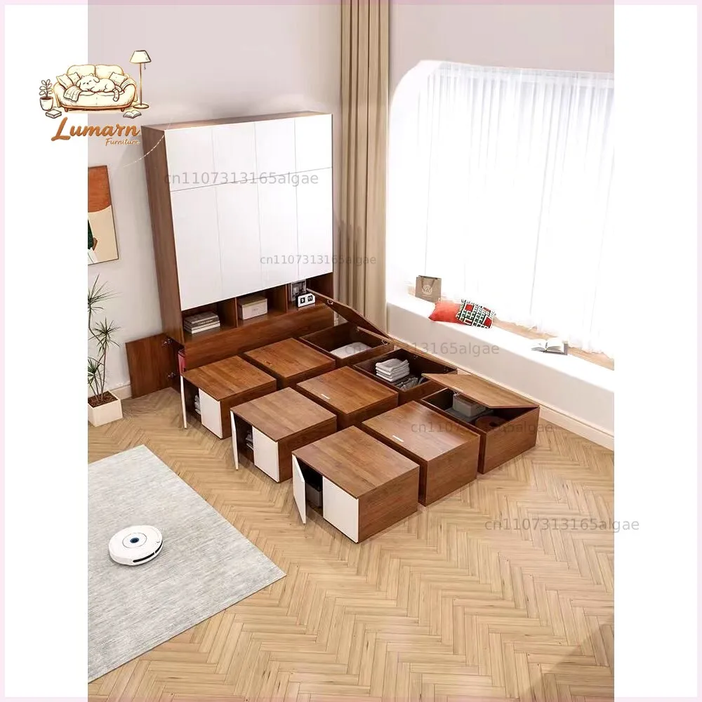 Hong Kong multi-functional tatami bed box storage bed pumping + combination bed small apartment storage floor