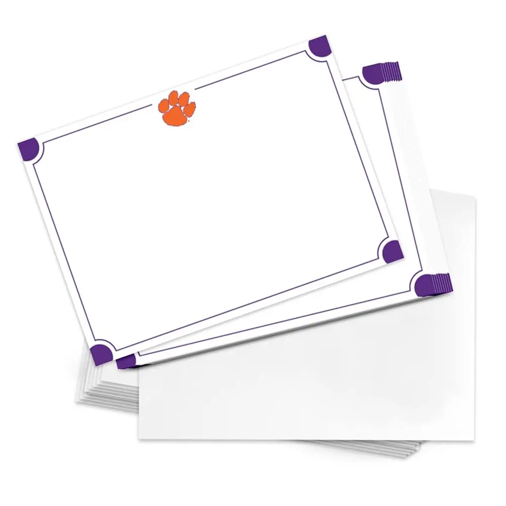 

Набор из 10 карточек для записей Clemson University, бумага для канцелярии, дизайн «Тигры», включает конверты, для заметок, для вечеринок, благодарственные (карточки 4a)