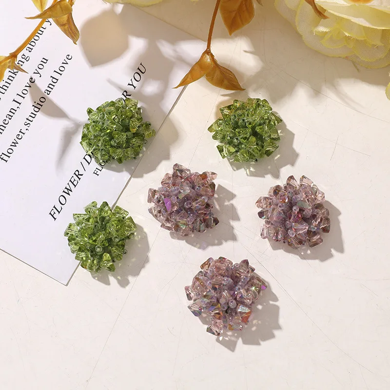 Spring Forest Crystal Beaded Hydrangea Side Flower Shoe Charm for Clogs DIY Atmosphere Accessory for Beaded Buckle