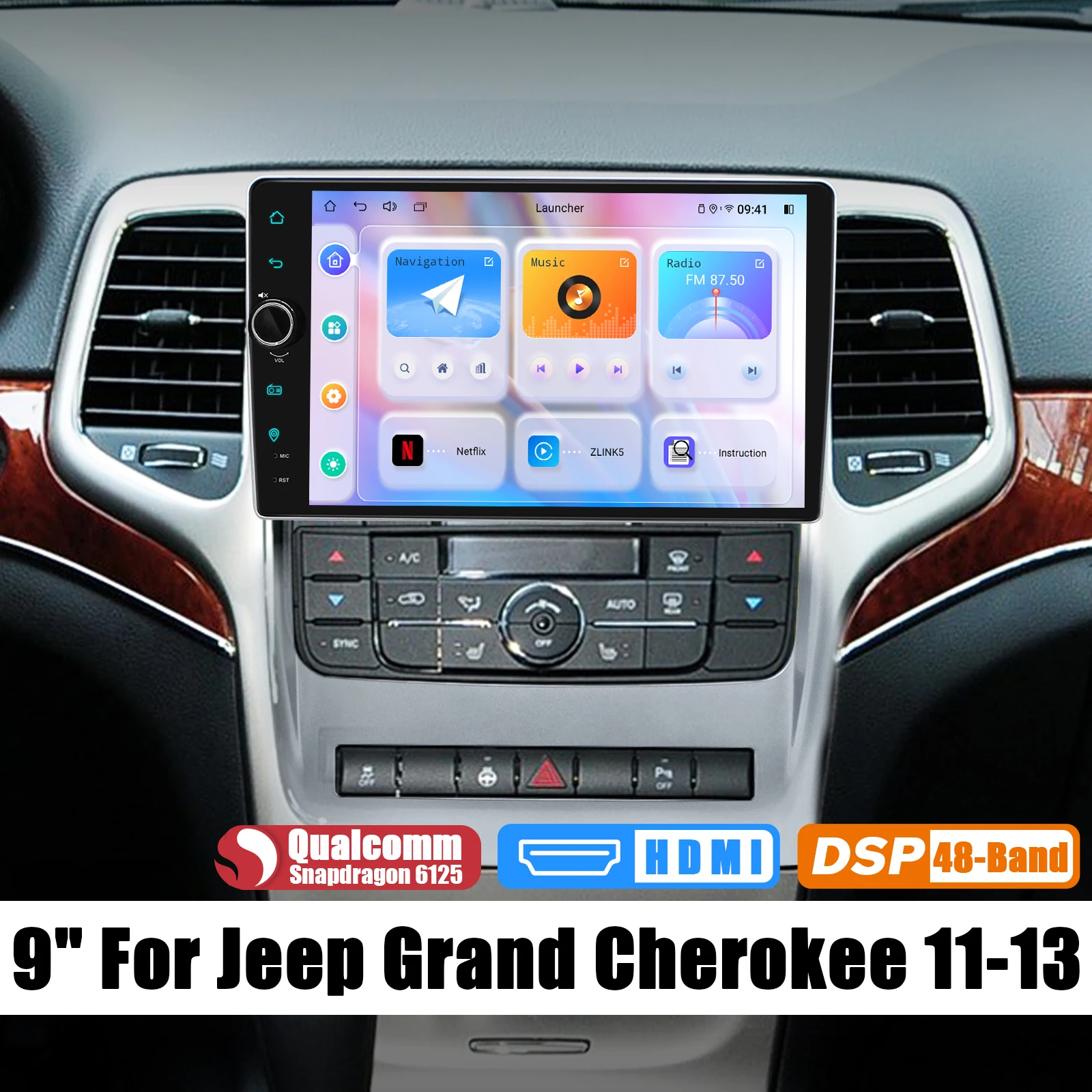 

Joying Newest 9"Android Car Radio Stereo Head Unit Multimedia Player For Jeep Grand Cherokee 2011-2013 With Carplay 4G Module