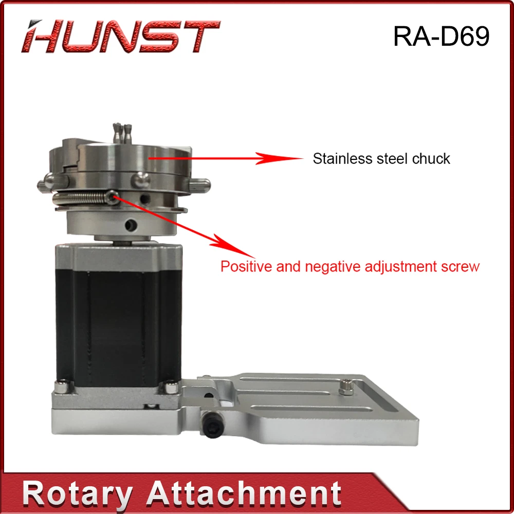 Hunst D69 CNC Router Laser Marking Machine Rotary Axis Chuck for Ring Bracelet  Jewelry Engraving Auto Lock Rotary Attachment