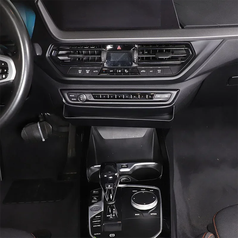 

1Pcs ABS black For BMW 1 2 Series F40 F44 2020-2024 car central control storage box mobile phone tray car interior accessories