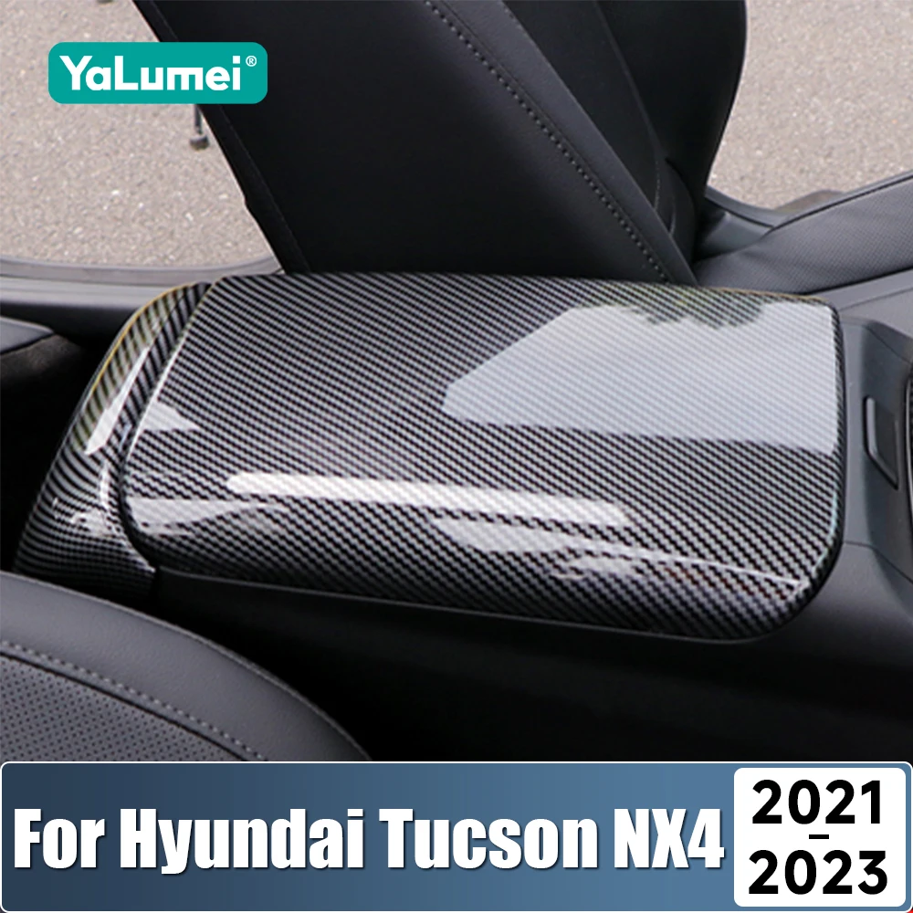 Für Hyundai Tucson NX4 2021 2022 2023 Hybrid N Linie ABS Auto Armlehne Box Trim Abdeckung Wasserdichte Pad Rahmen Aufkleber zubehör