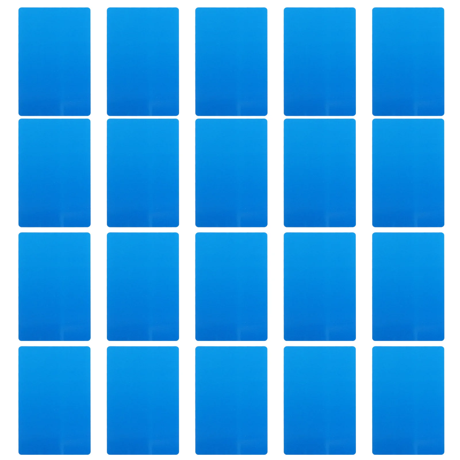 

50 Pcs Personalized Metal Business Card Engrave Printable Name Blue Aluminum Alloy