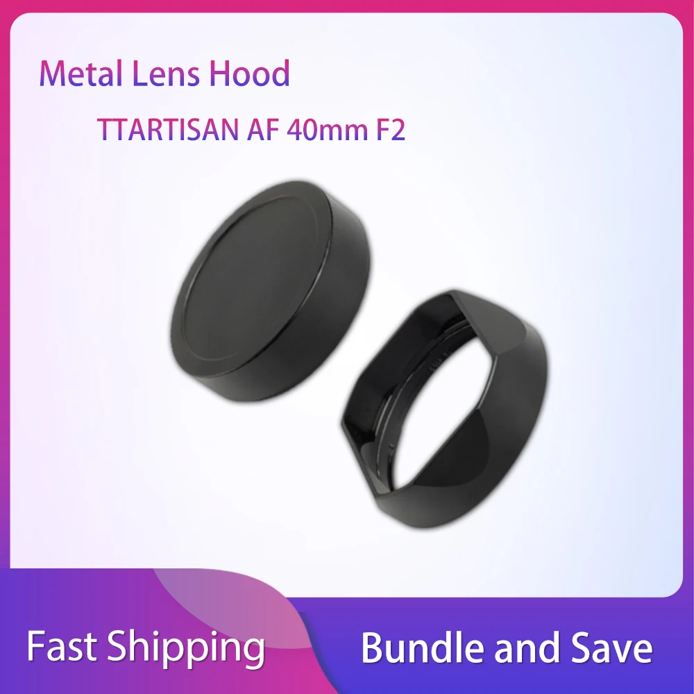 

40F2 Square Metal Camera Lens Hood with Cap for TTARTISAN AF 40mm F2 40mmF2 Lens Hood Lens Cap Replaces Camera Accessories