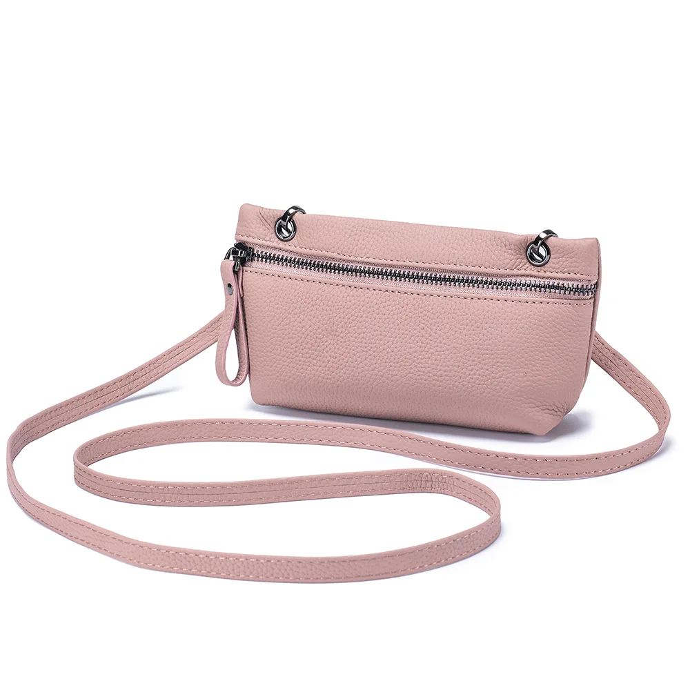 

Women's Genuine Leather Mini Shoulder Bag Purse and Handbag for Woman Luxury Small Zipper Cellphone Crossbody Bag