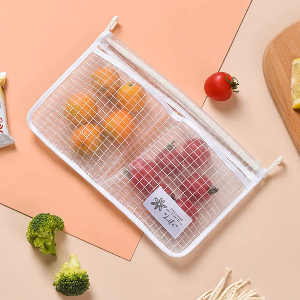 2Pcs Refrigerator Mesh Storage Bags High Grade Wrinkle Resistant Hanging Reusable Washable Net Sundry Bag Convenient Breathable