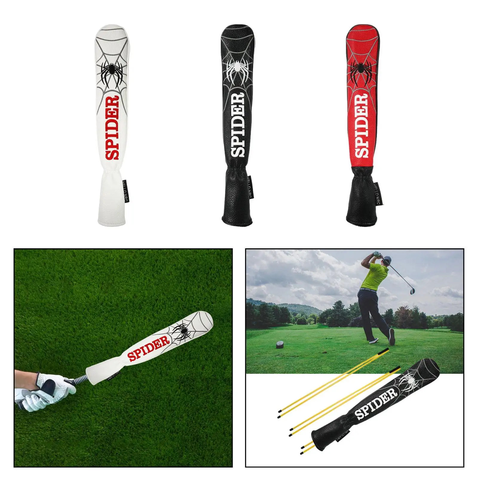 Golf Alignment Stick Cover Pu Leder gut gemacht bestickte Tasche