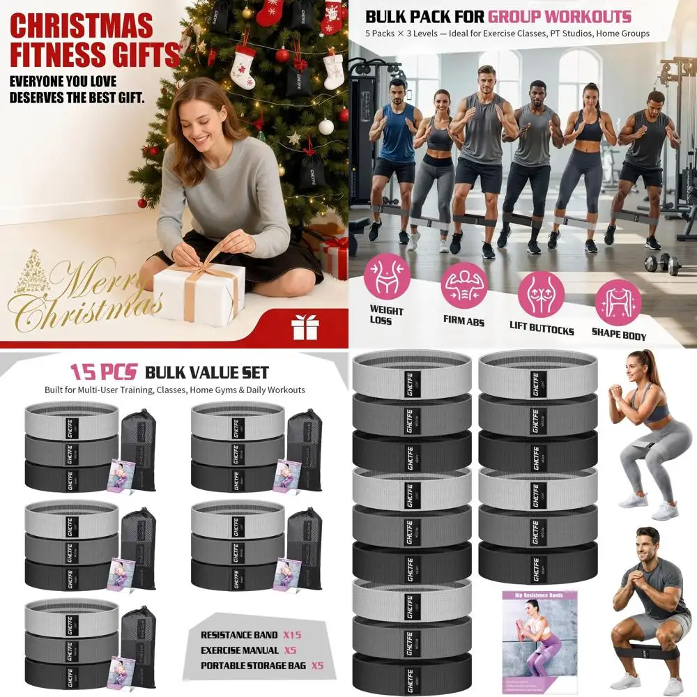 

Набор из 3/15 тканевых эспандеров для физиотерапии и йоги, тренировок спортсменов, домашних тренировок, нескользящие ленты для ягодиц, оптовый комплект для тренировки мышц бедер